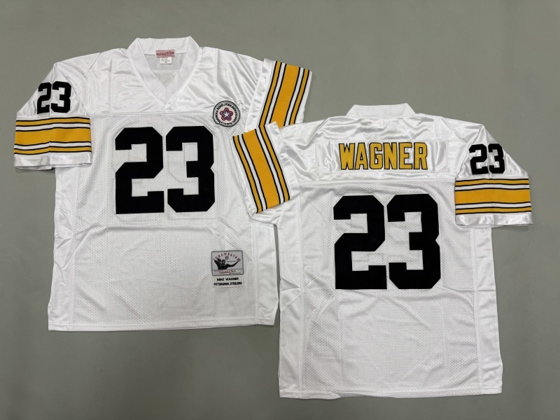 Men 2025 Pittsburgh Steelers #23 Wagner white Throwback Limited NFL Jersey style 002->pittsburgh steelers->NFL Jersey